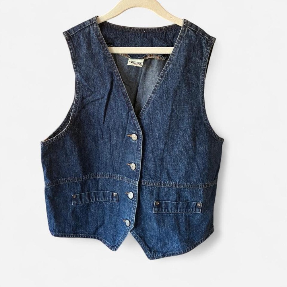 Vintage 90s Vivaldi Jeanswear denim buttoned vest Size L